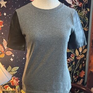 J. Crew Gray and Black Short Sleeve Top with Zipper